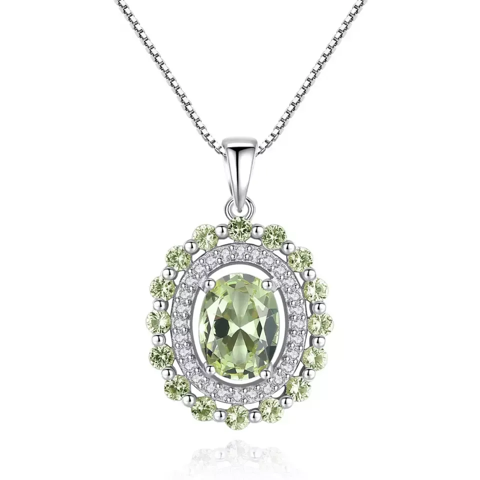 Peridot Simulant Silver Pendant