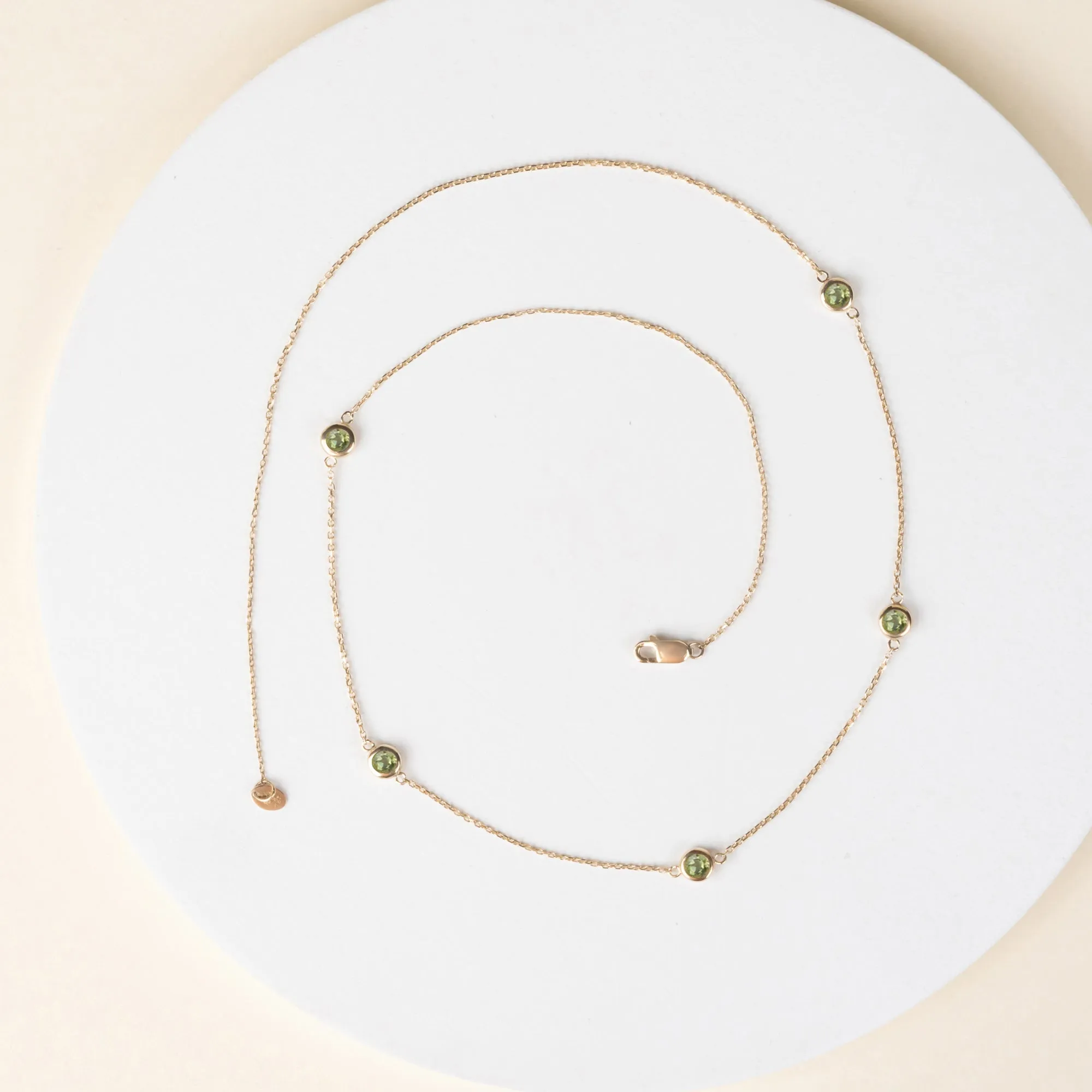 Peridot Station Necklace, Gwen