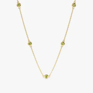 Peridot Station Necklace, Gwen