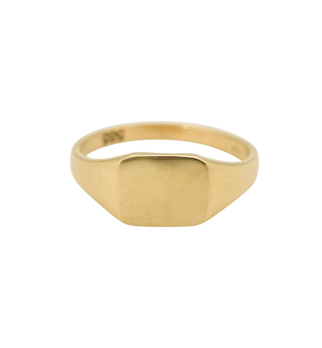 Pinky Signet Ring Square 14K