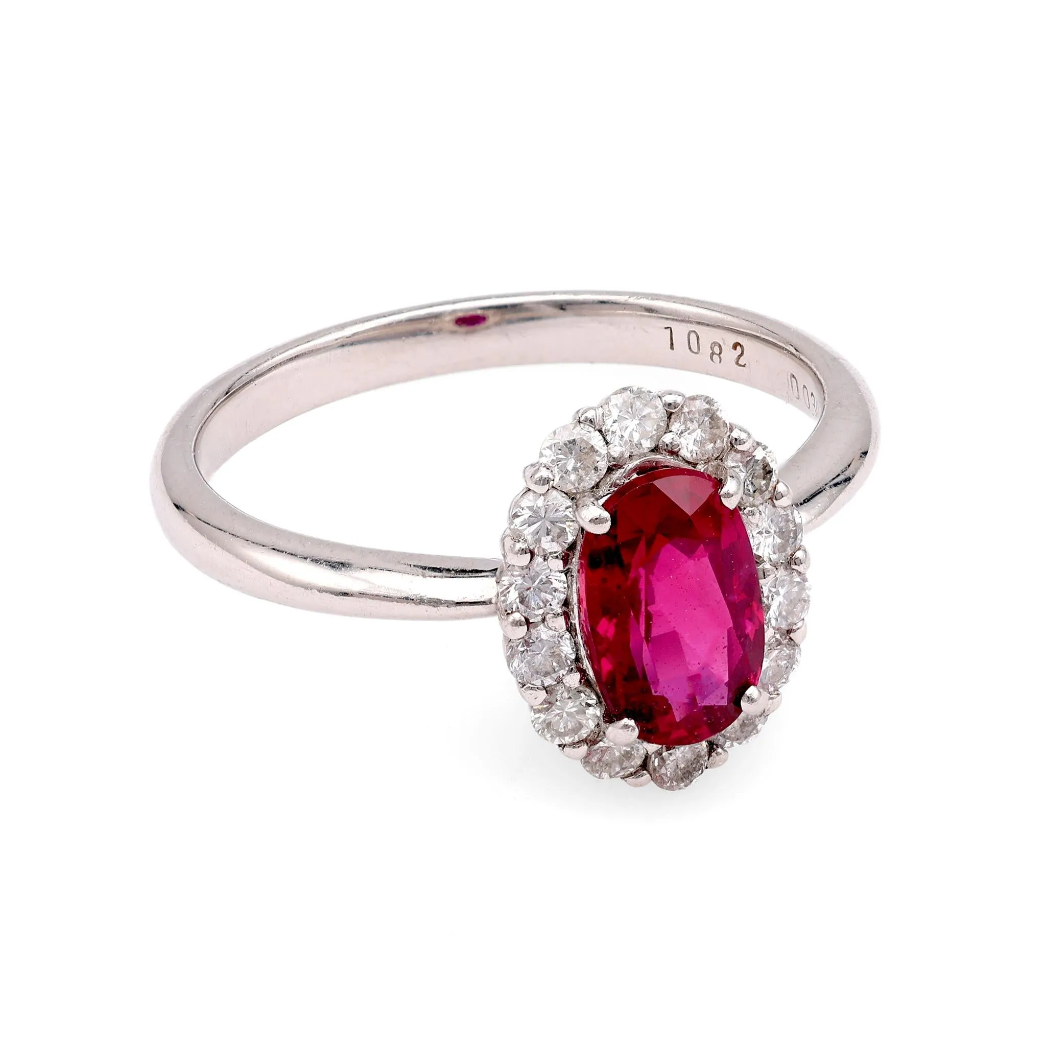 Platinum Ruby and Diamond Ring