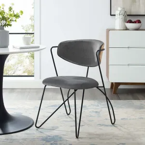 Prevail Black Frame Dining and Accent Performance Velvet Chair by Modway