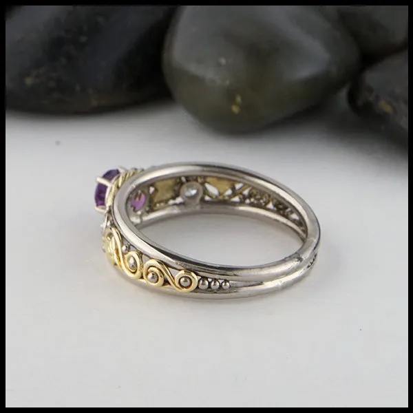 Purple Sapphire Ivy Ring