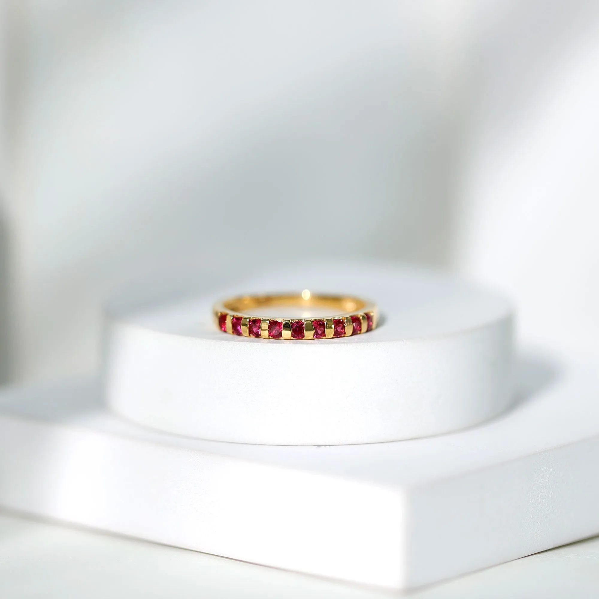 Real Ruby Semi Eternity Ring