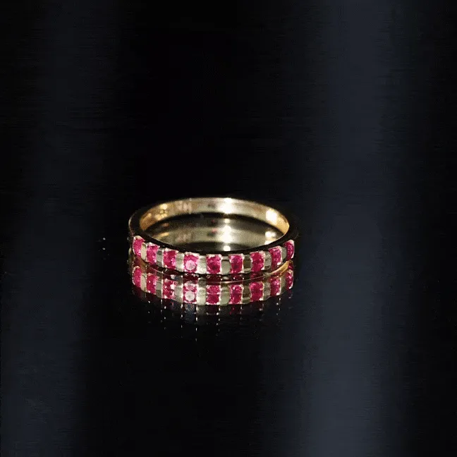 Real Ruby Semi Eternity Ring