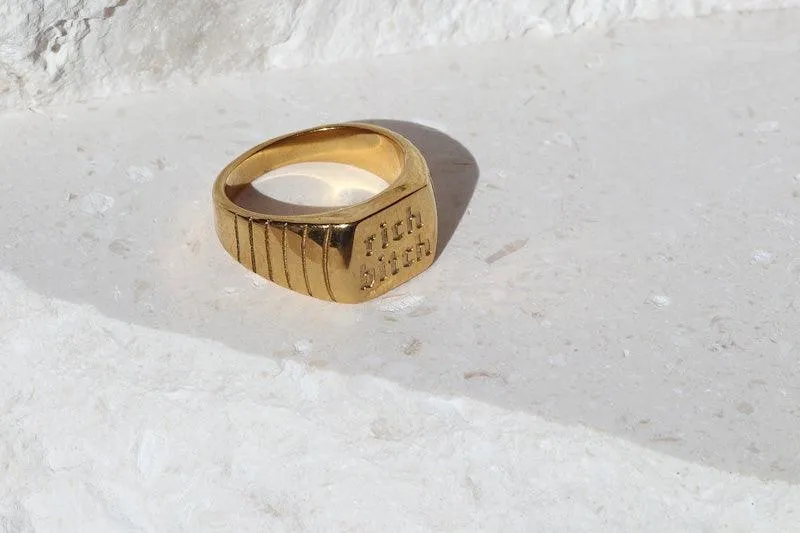 Rich Bitch Signet Ring