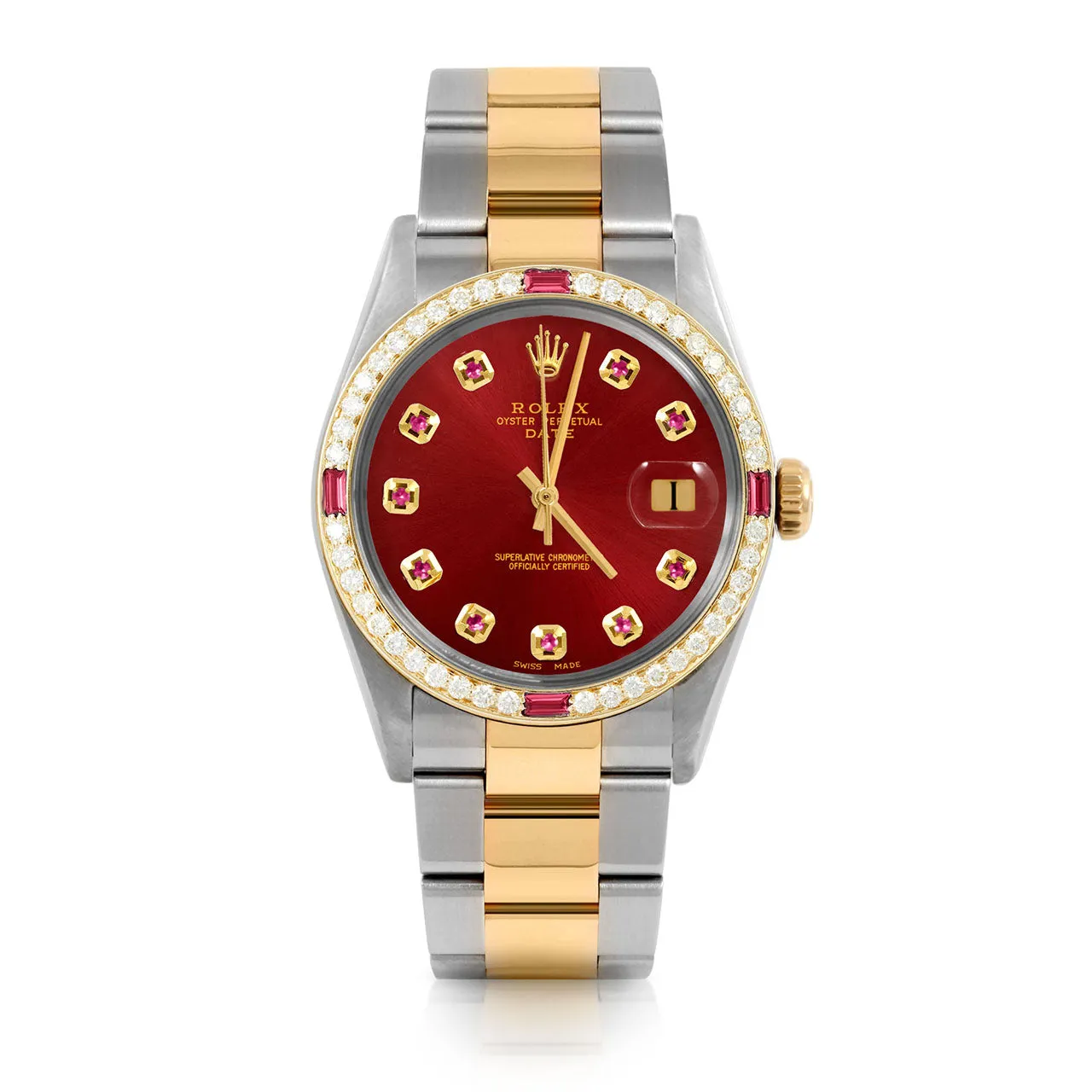 Rolex Date 34mm | 1500-TT-RED-RBY-AM-4RBY-OYS