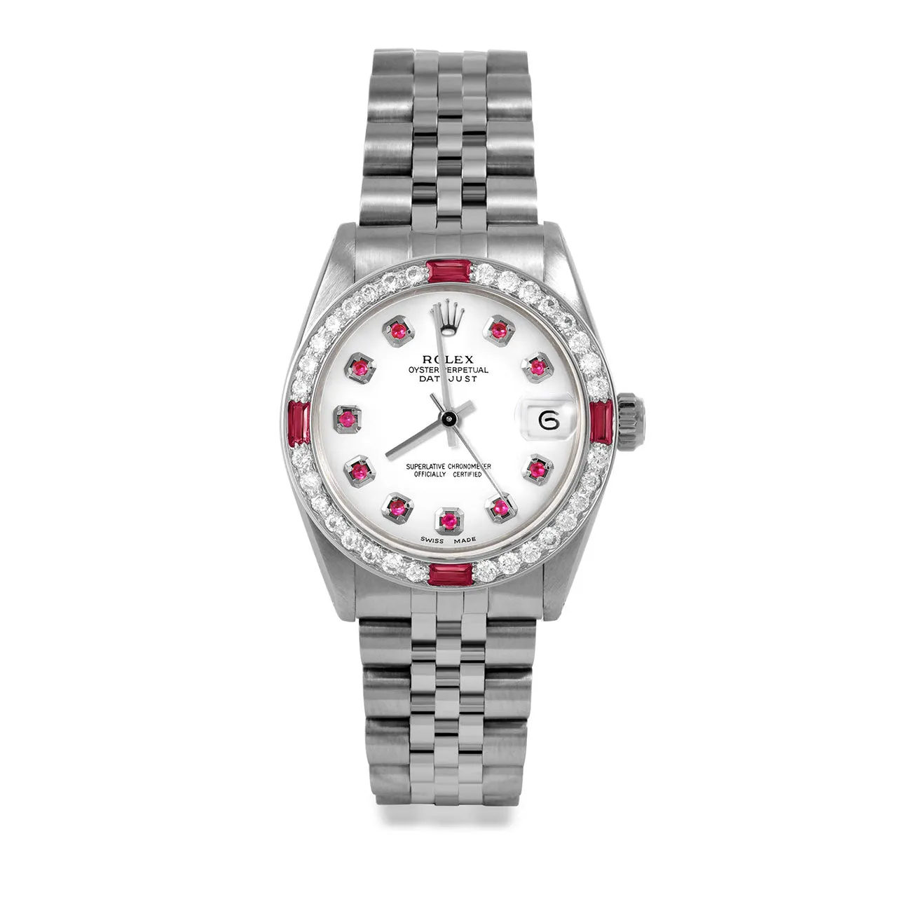 Rolex Datejust 31mm | 6827-SS-WHT-RBY-AM-4RBY-JBL