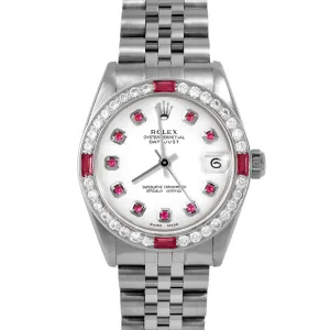 Rolex Datejust 31mm | 6827-SS-WHT-RBY-AM-4RBY-JBL