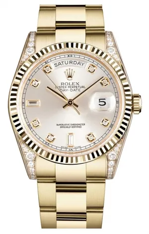 Rolex - Day-Date President Yellow Gold - Fluted Bezel - Diamond Lugs