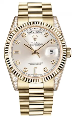 Rolex - Day-Date President Yellow Gold - Fluted Bezel - Diamond Lugs