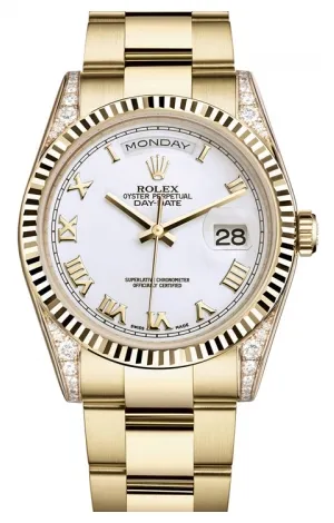 Rolex - Day-Date President Yellow Gold - Fluted Bezel - Diamond Lugs