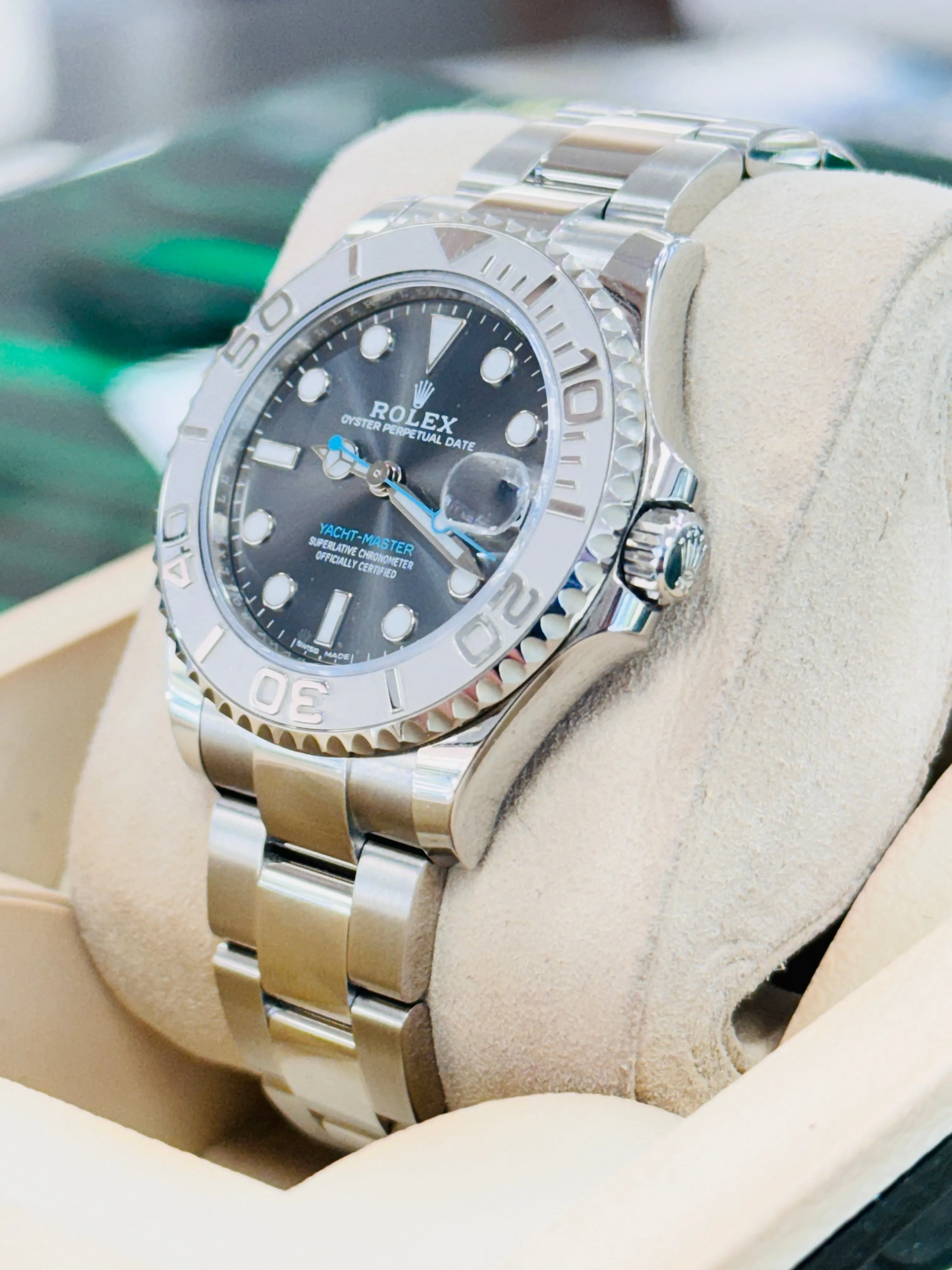 Rolex Yacht-Master 37 Midsize RHODIUM DIAL 268622  Box and Papers