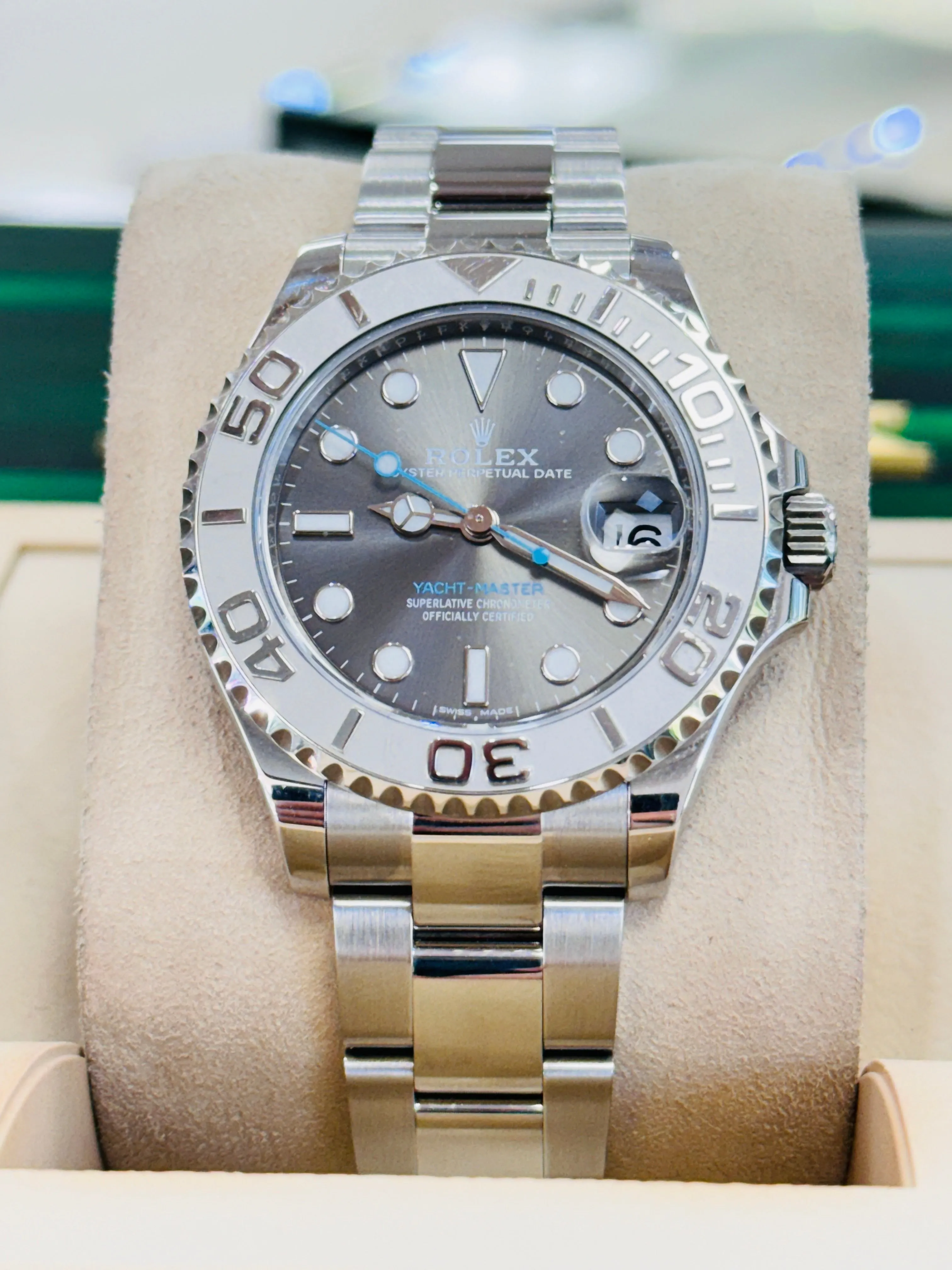 Rolex Yacht-Master 37 Midsize RHODIUM DIAL 268622  Box and Papers