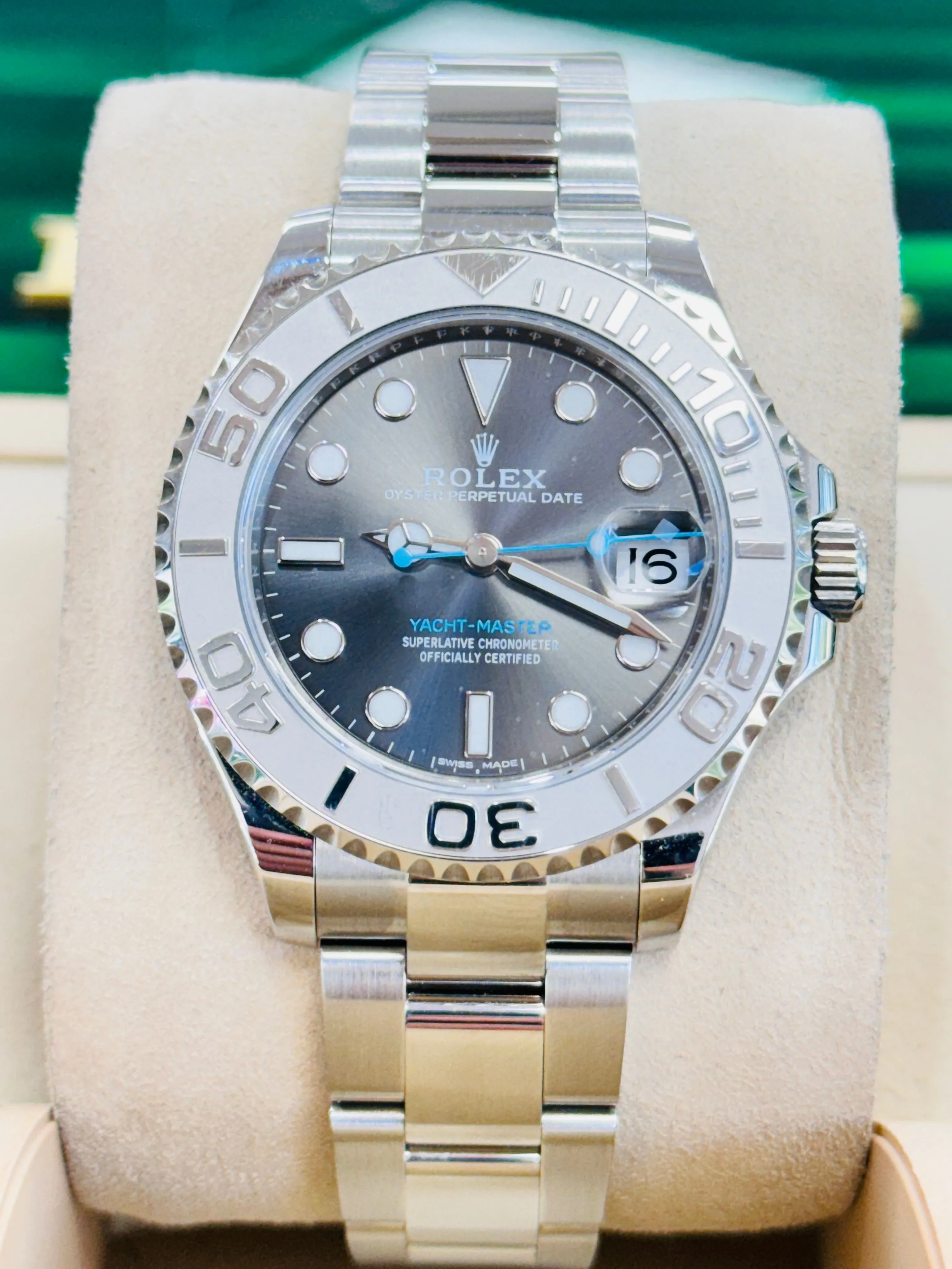 Rolex Yacht-Master 37 Midsize RHODIUM DIAL 268622  Box and Papers