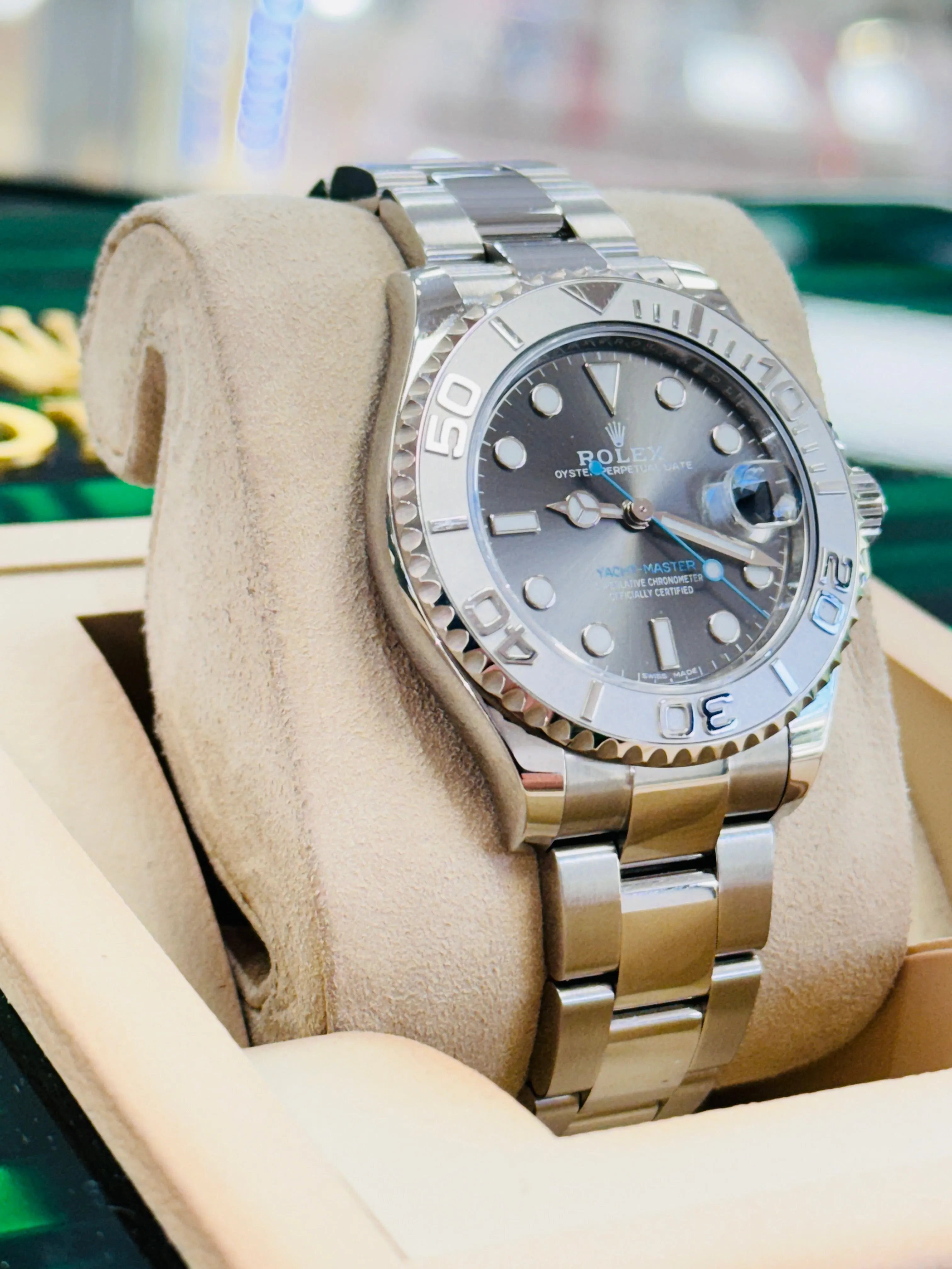 Rolex Yacht-Master 37 Midsize RHODIUM DIAL 268622  Box and Papers