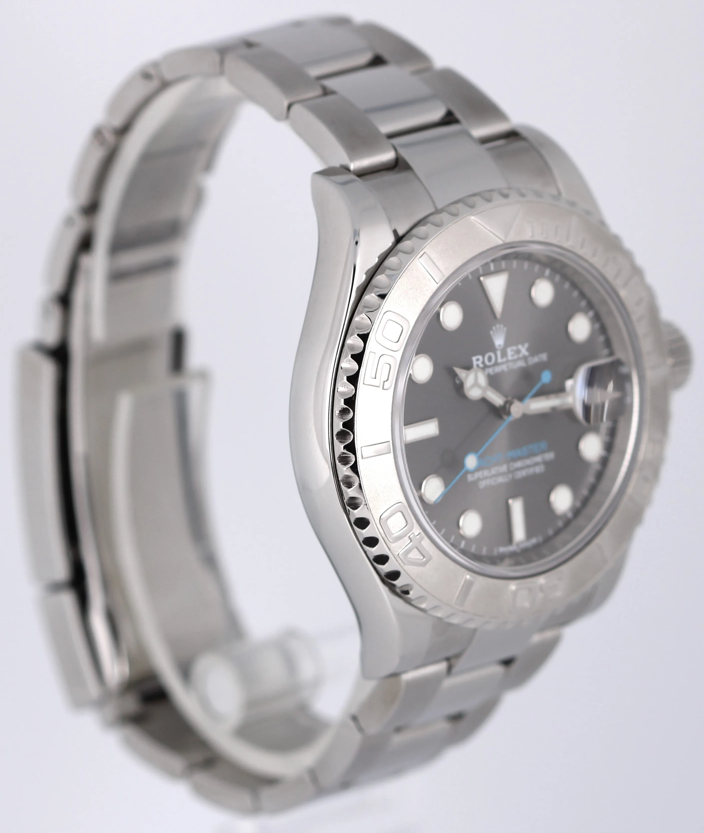 Rolex Yacht-Master Stainless Steel Platinum Rhodium Blue 40mm 116622 Watch