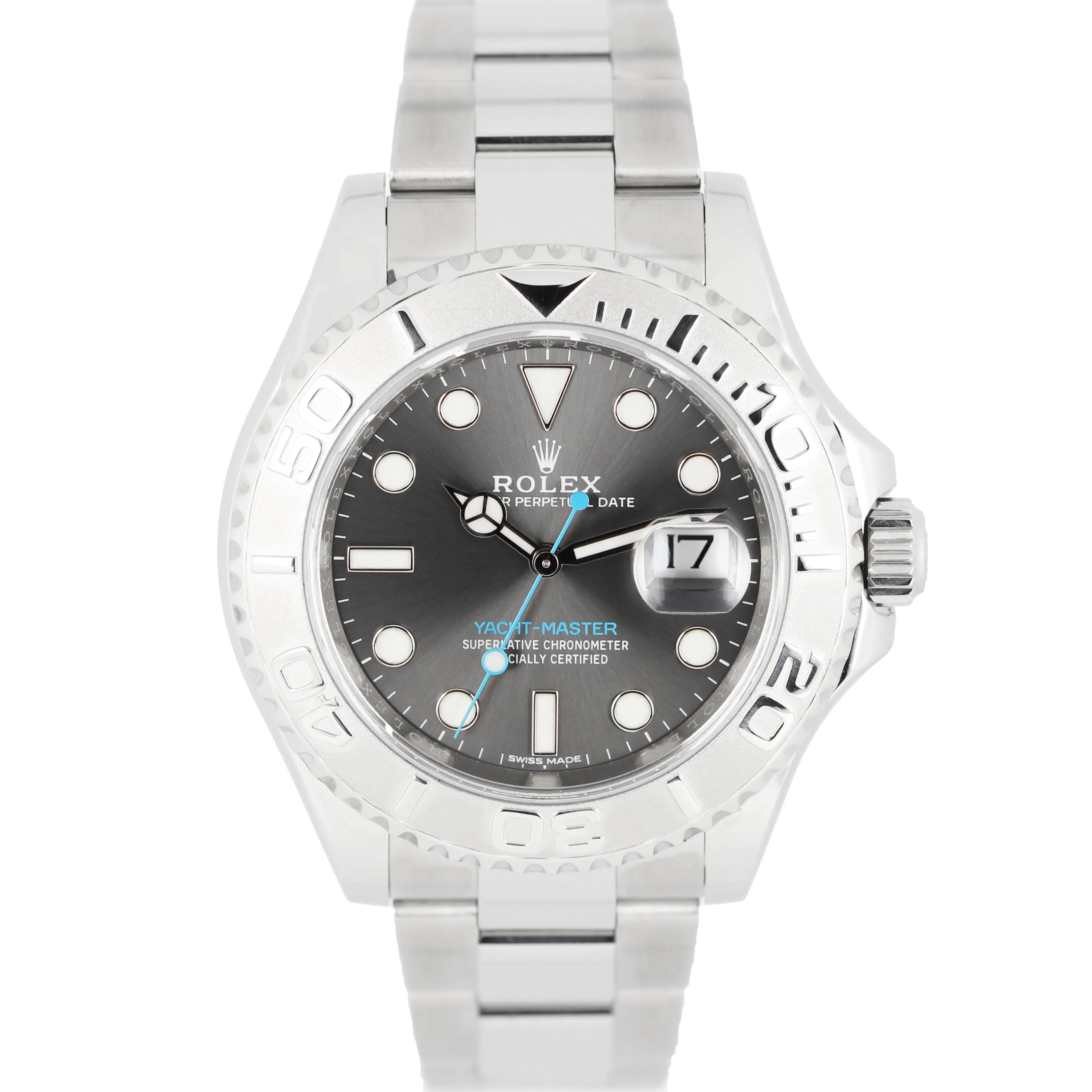 Rolex Yacht-Master Stainless Steel Platinum Rhodium Blue 40mm 116622 Watch