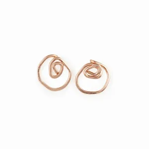 Rose Gold Rose Stud Earrings