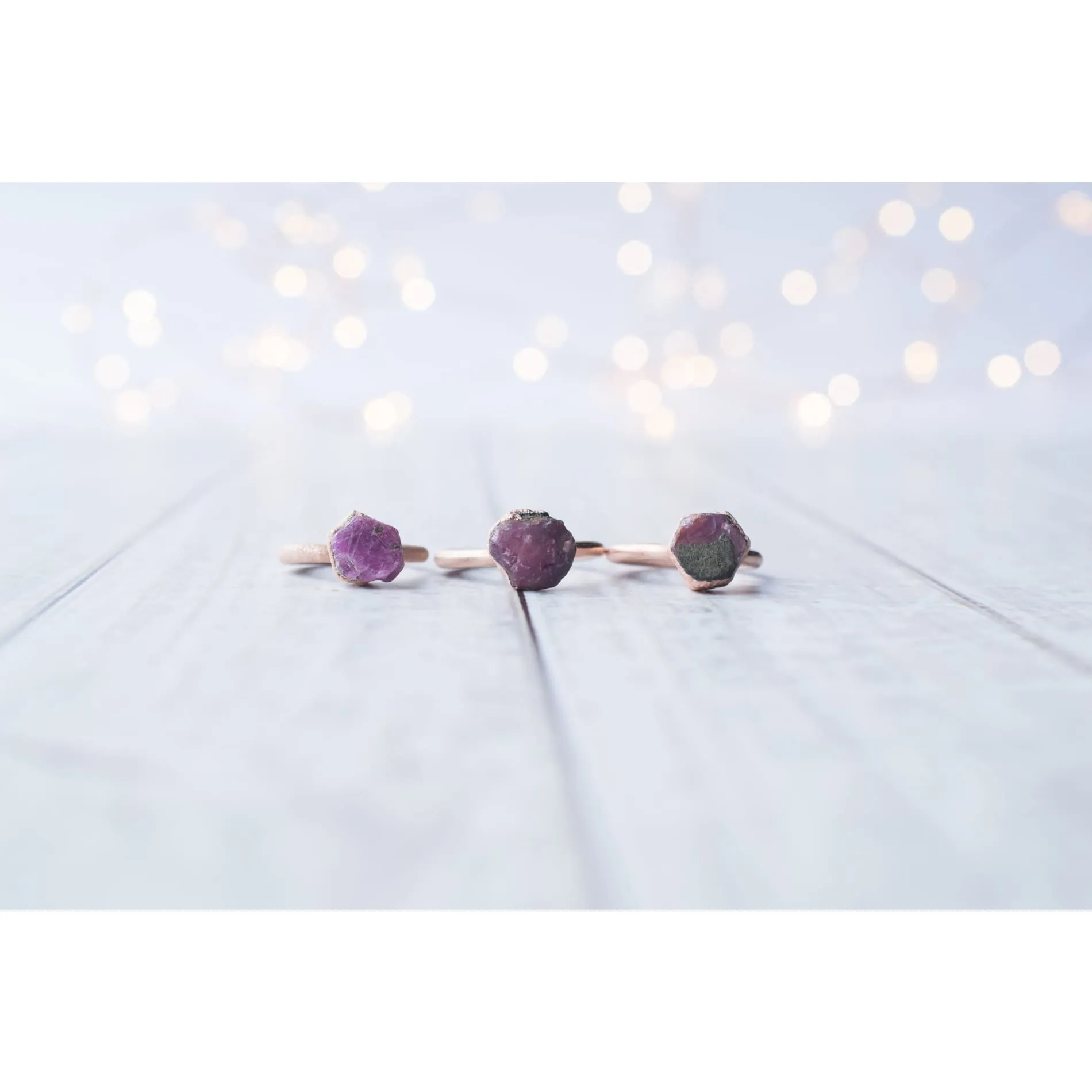 Rose Gold Ruby ring | Red ruby crystal ring