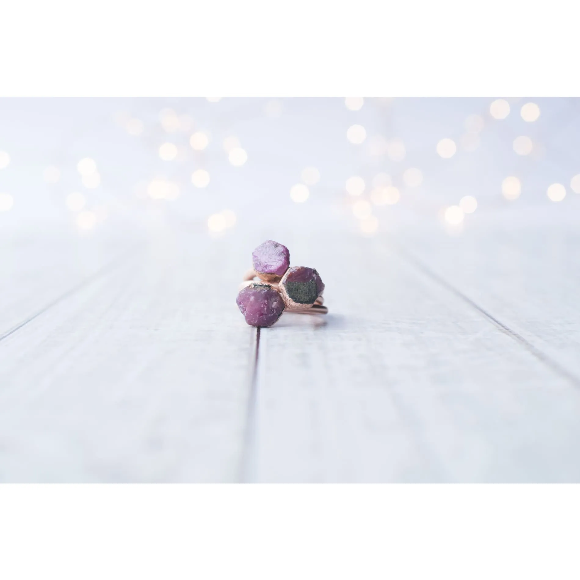 Rose Gold Ruby ring | Red ruby crystal ring