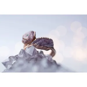 Rose Gold Ruby ring | Red ruby crystal ring