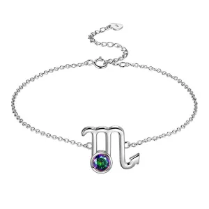 Scorpio Bracelet Women Girls Jewelry Birthday Gift Mystic Topaz Sterling Silver