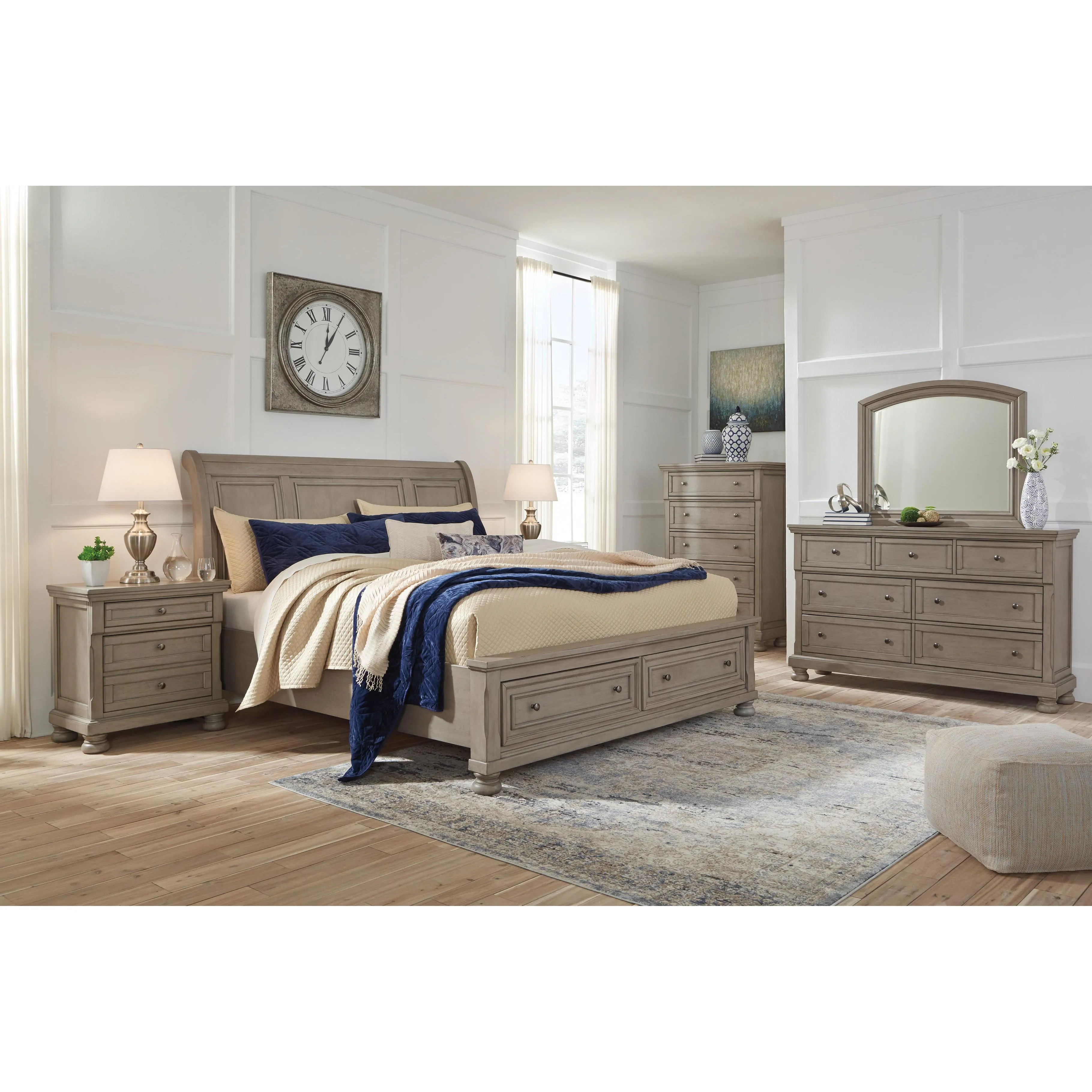 Signature Design by Ashley Lettner B733 7 pc Queen Sleigh Storage Bedroom Set