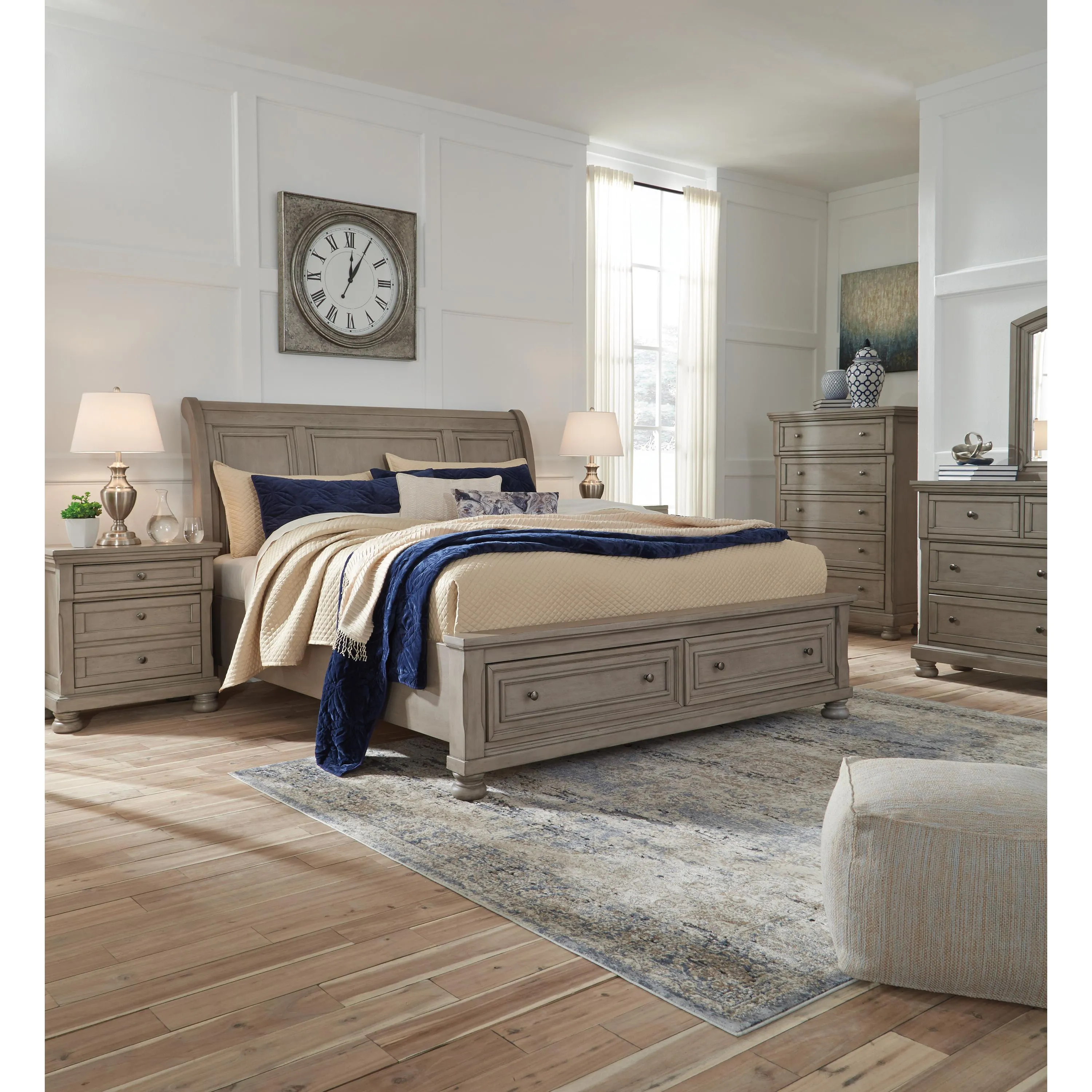 Signature Design by Ashley Lettner Queen Sleigh Bed with Storage B733-77/B733-74/B733-98