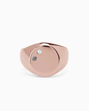 Signet Stone Ring | Rose Gold