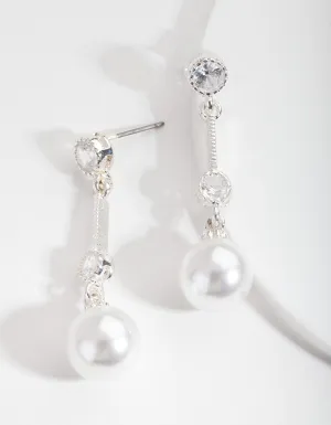 Silver Pearl Drop Earrings