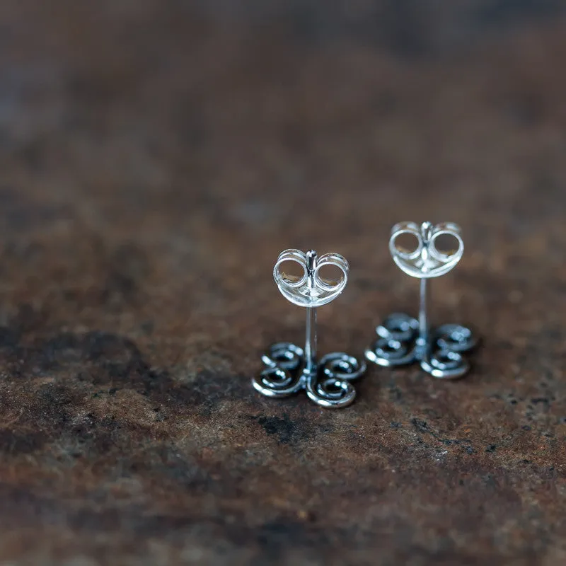 Small Tribal Stud Earrings, 8mm abstract ornament