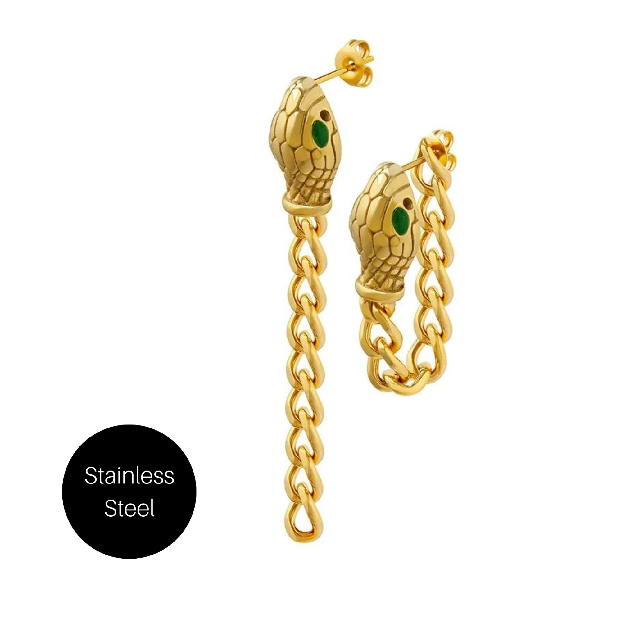 Snake Chain Earrings in Gold