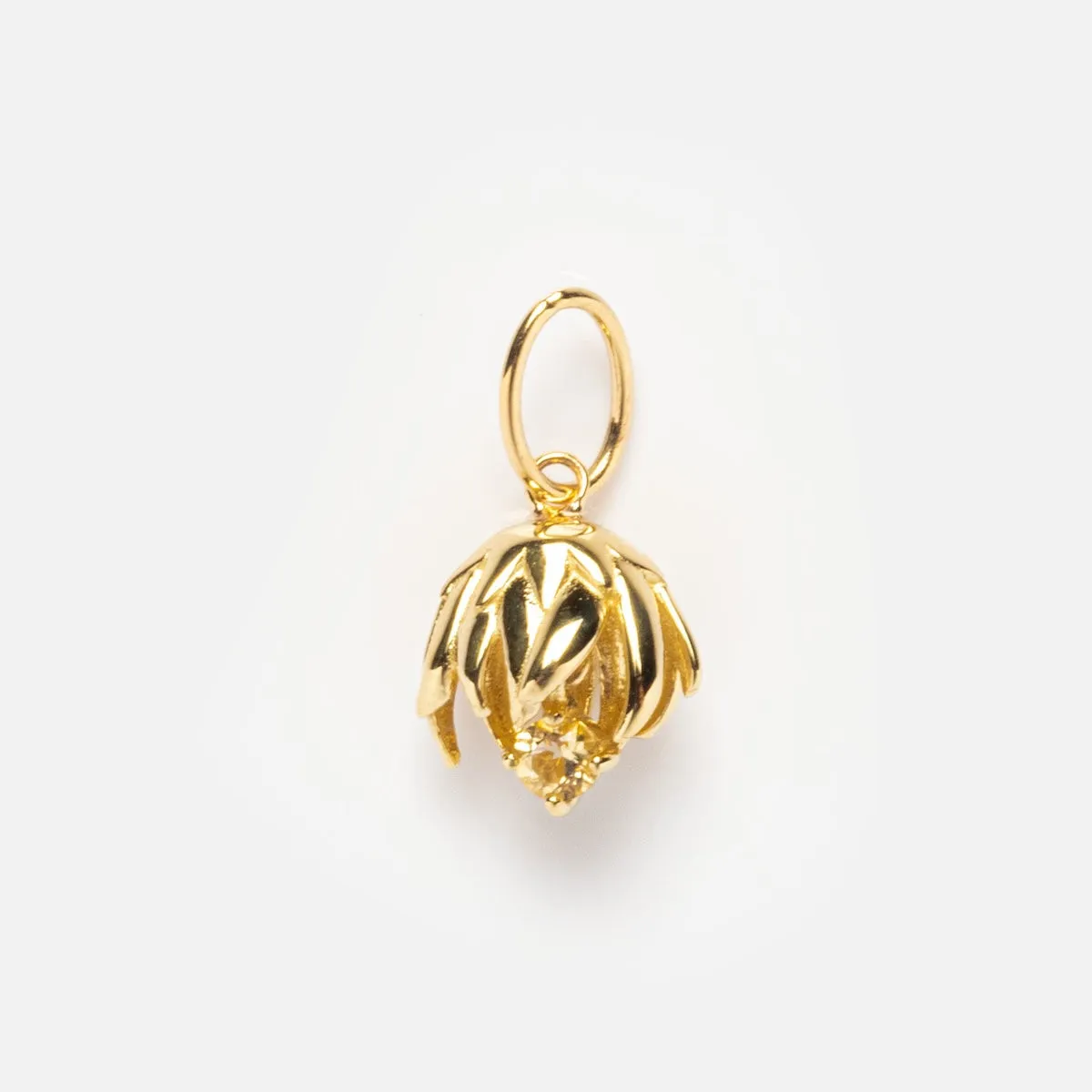 Solid Gold Birth Flower Bud Charm