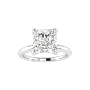 Solitaire Radiant Cut Diamond Engagement Ring 3.02 Carat 14K White Gold GIA Certified