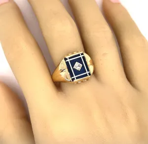 Spinel & Cubic Zirconia Signet Ring