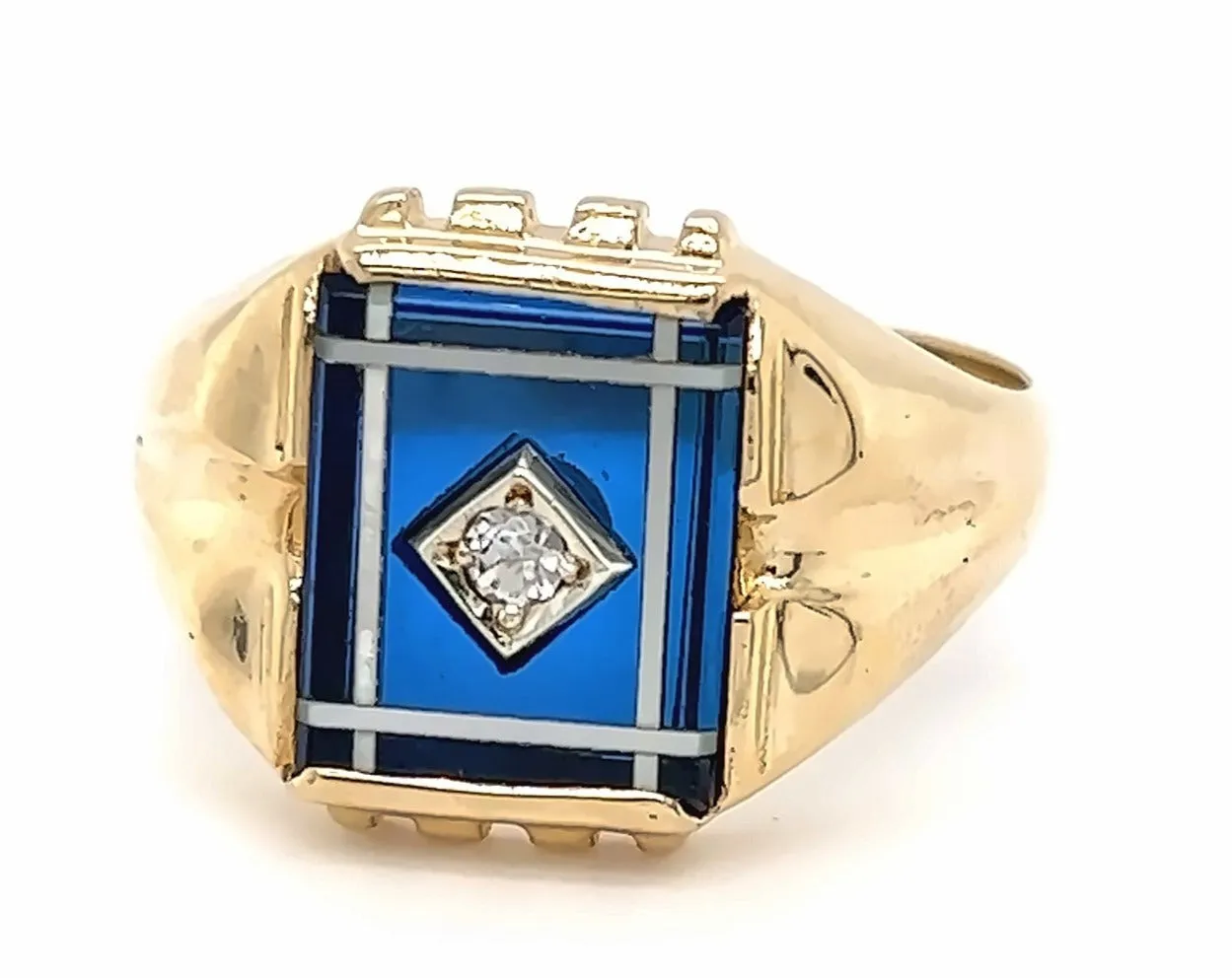 Spinel & Cubic Zirconia Signet Ring