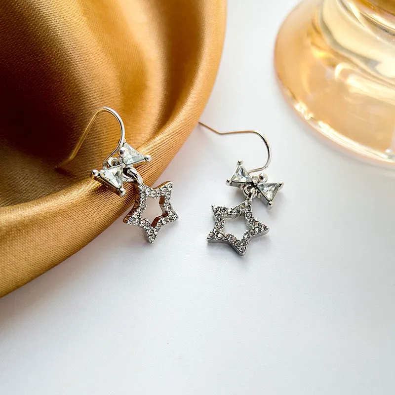 Star Earrings Sweet Fashion Personality Bow