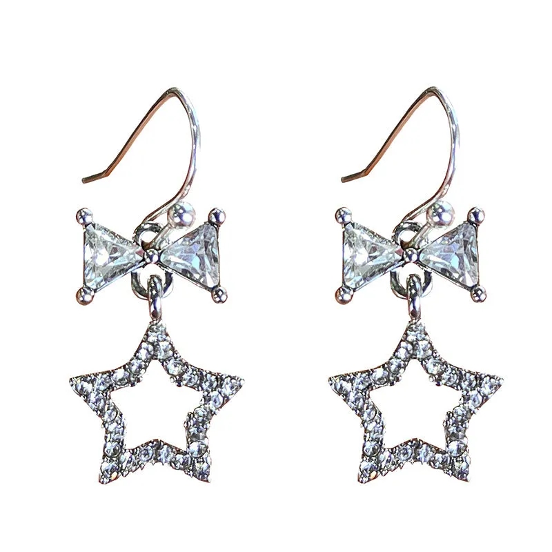 Star Earrings Sweet Fashion Personality Bow