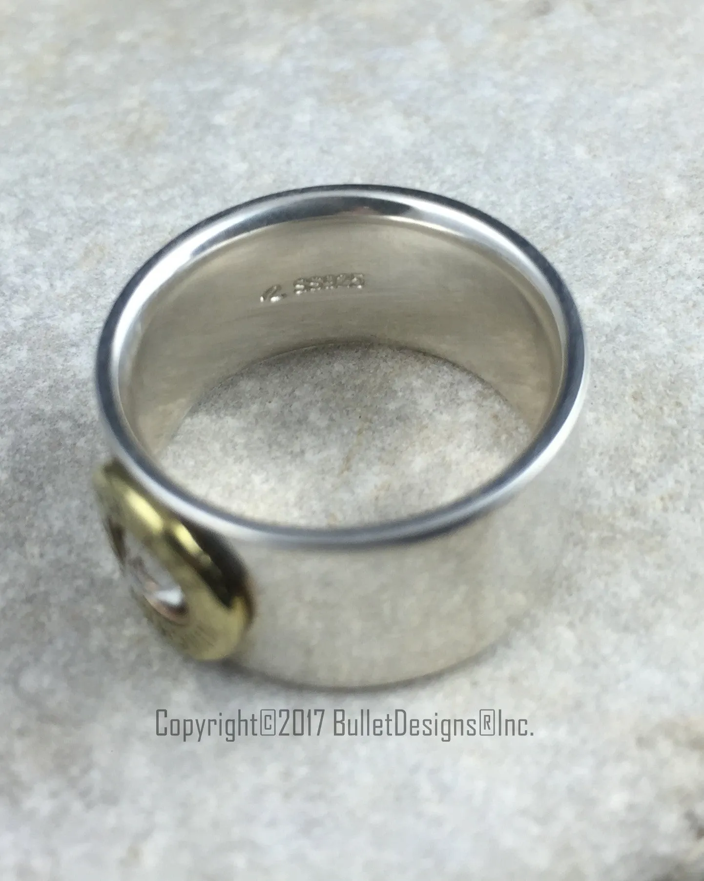 Sterling Silver 223 Bullet Wedding Band Bullet Ring