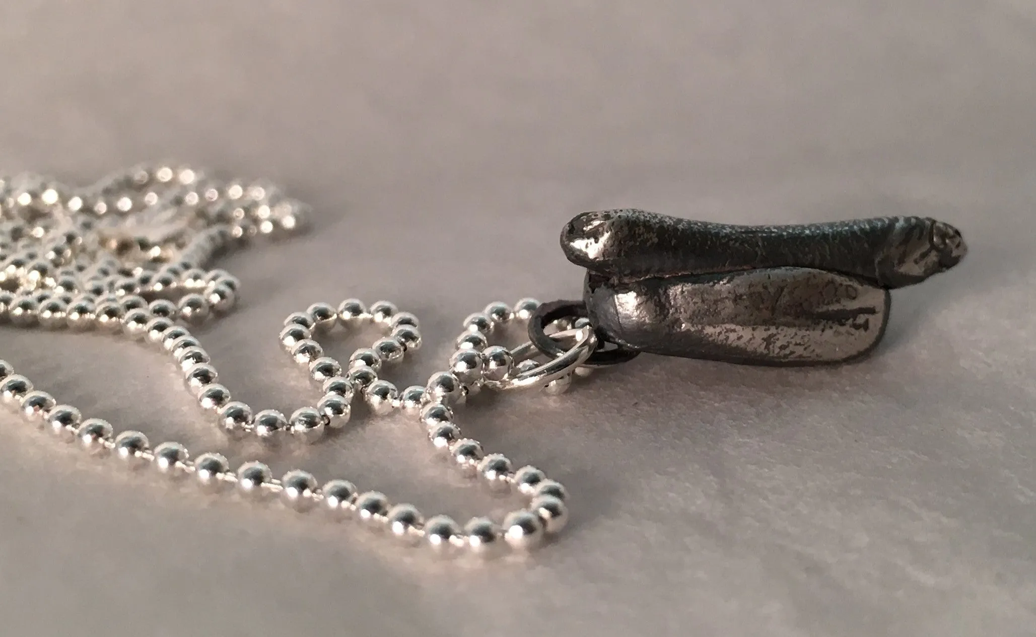 Sterling Silver Hot Dog Charm Necklace