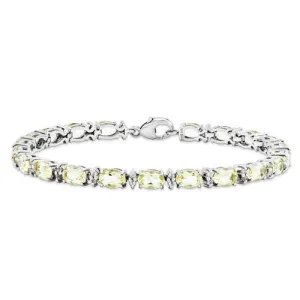 Sterling Silver Lemon Quartz White Topaz Bracelet