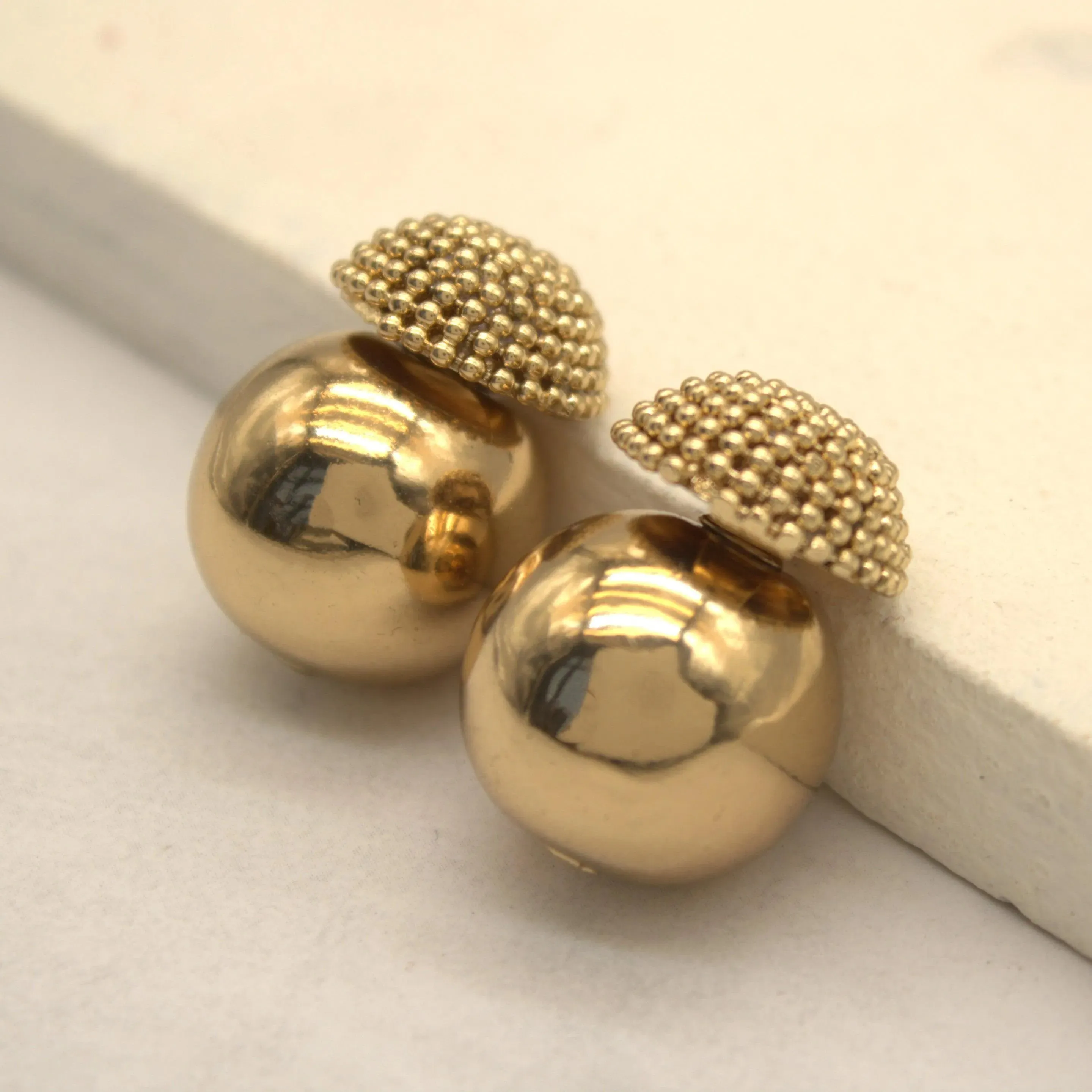 TFC 24K Gold Bold Bead Multi- Way Festive Stud Earrings