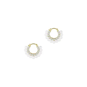 THE DANI PAVE' PEARL HOOP EARRINGS