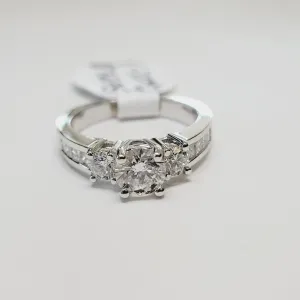 Three Stone Round Engagement Ring