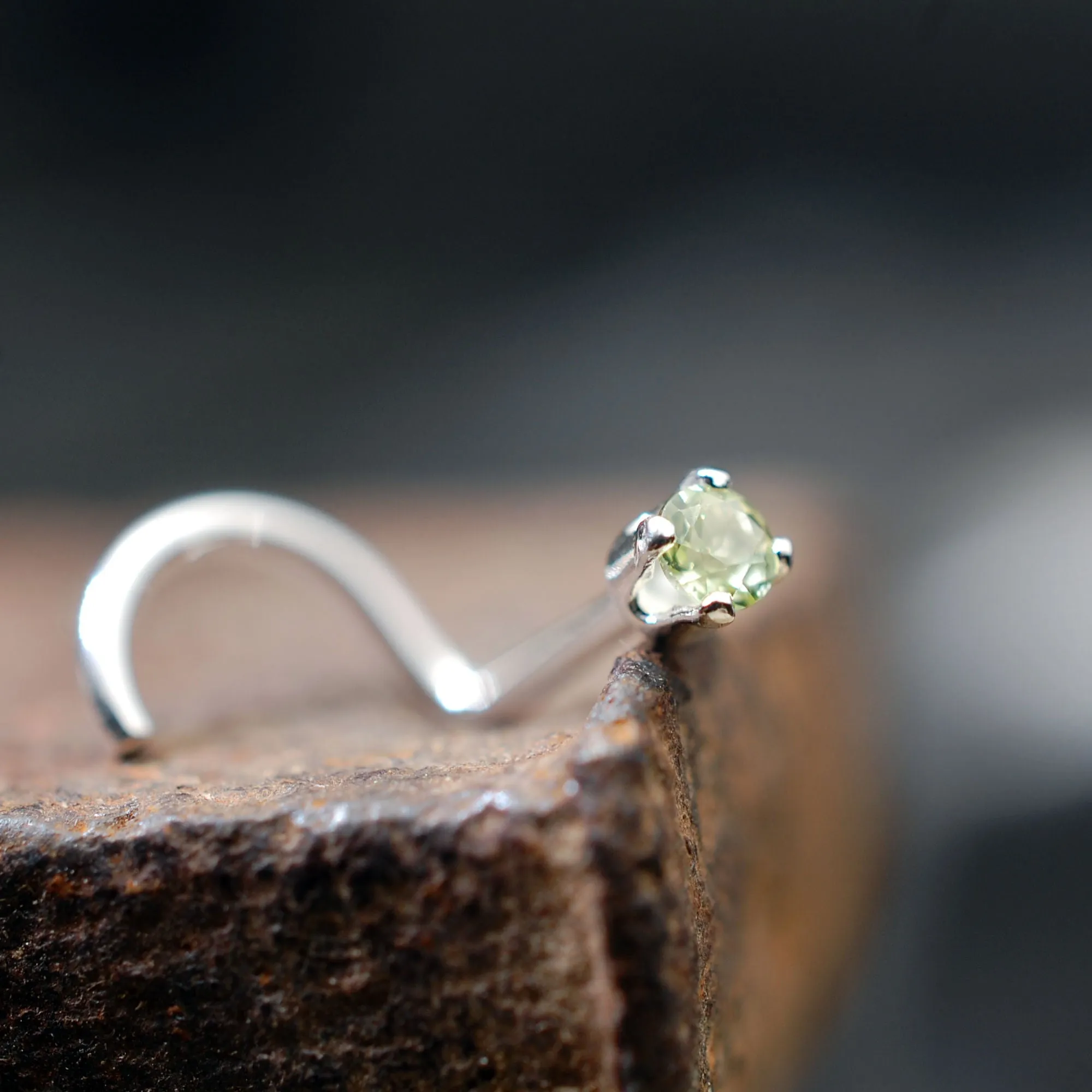 Tiny Peridot Nose Stud