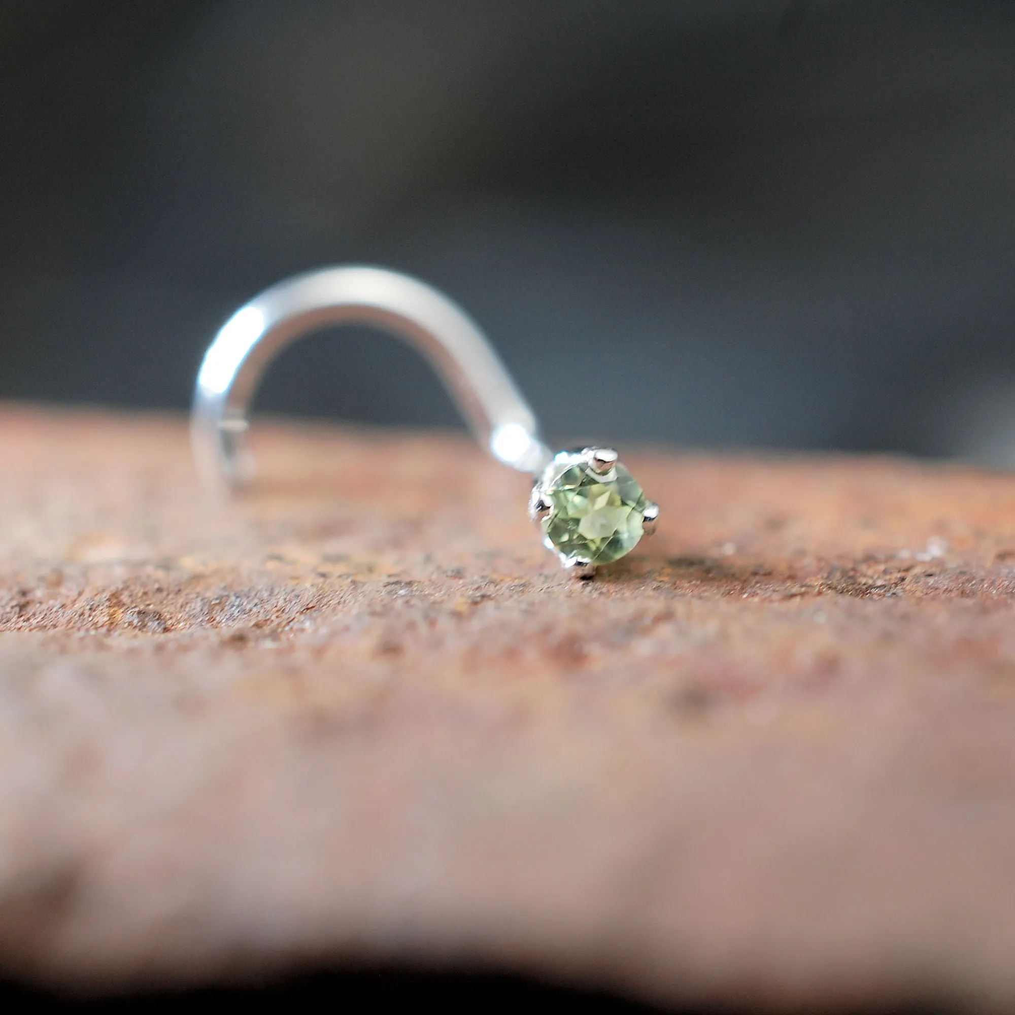 Tiny Peridot Nose Stud