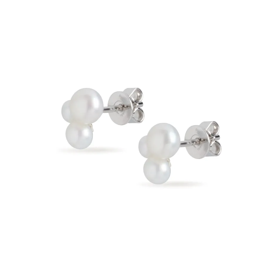 Trio Bubble Pearl Stud Earrings