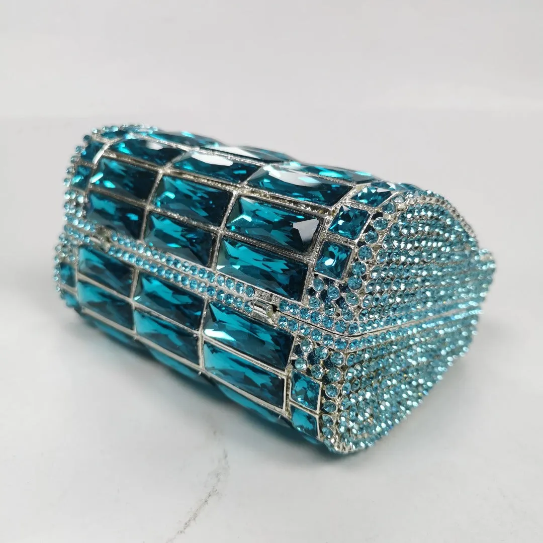 Victoria Crystals Clutch Bag - Sky Blue