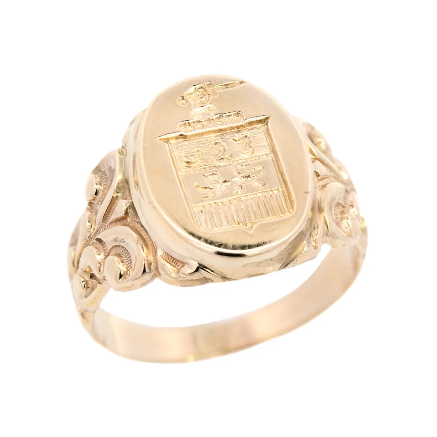 Victorian 14k Family Crest Signet Ring